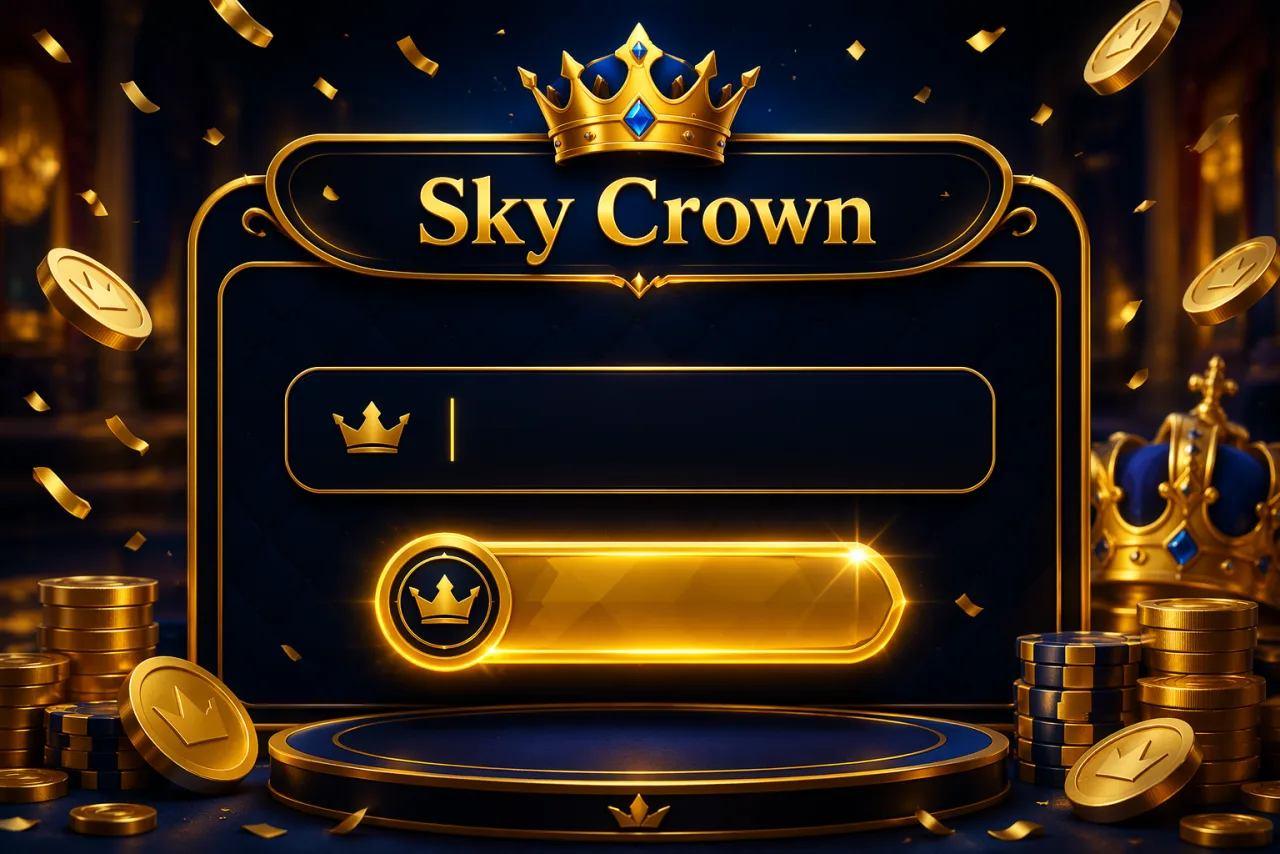 Sky Crown bonus code SKYCROWN entry screen